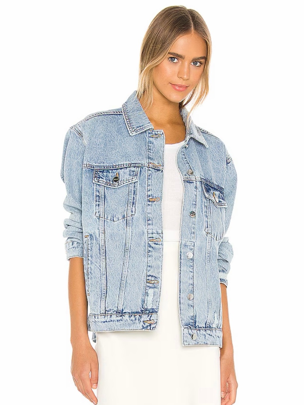 ANINE BING Rory Denim Jacket - Vintage Blue XS